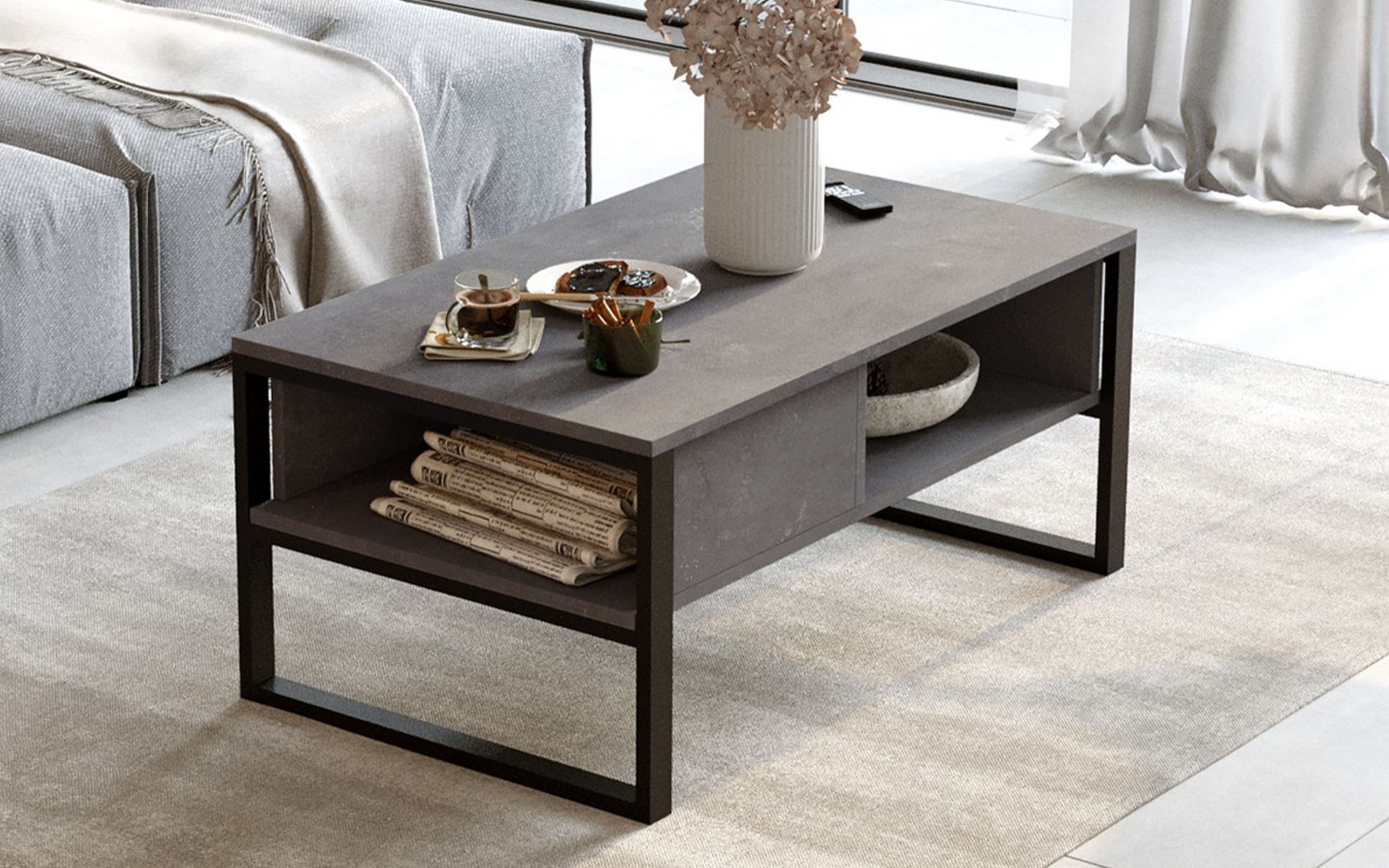 Masuta de cafea Milas, gri  3